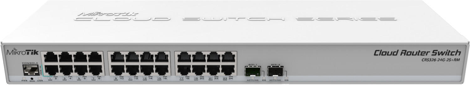 MikroTik 24-Port Gigabit Switch (CRS326-24G-2S+RM)