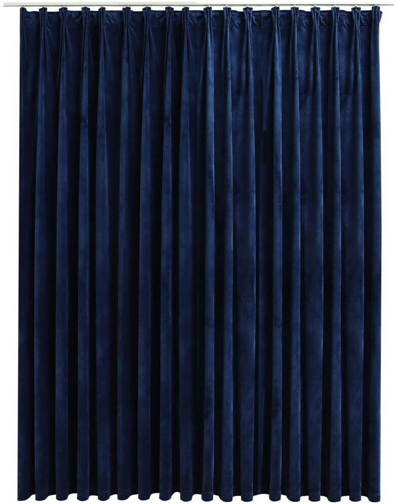 vidaXL Blackout curtain with hooks velvet dark blue 290 x 245 cm (134535)