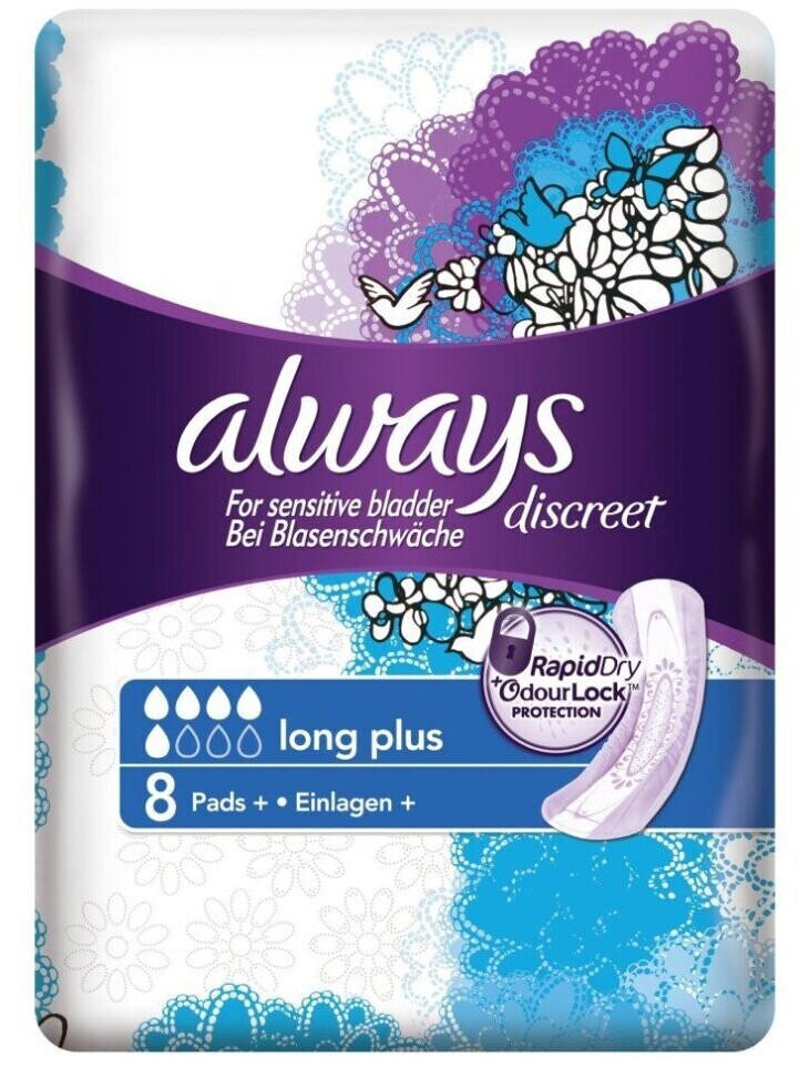 Always Discreet Incontinence Pads Long Plus (8 pcs)