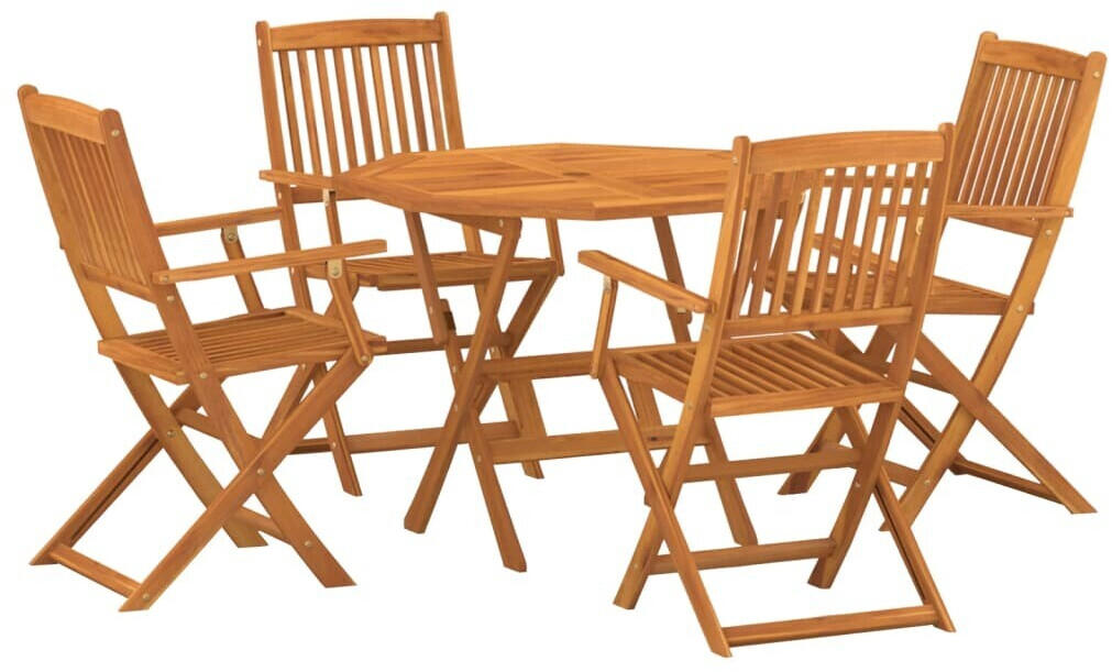 vidaXL 5 Piece Garden Dining Set Solid Acacia Wood (3086996)