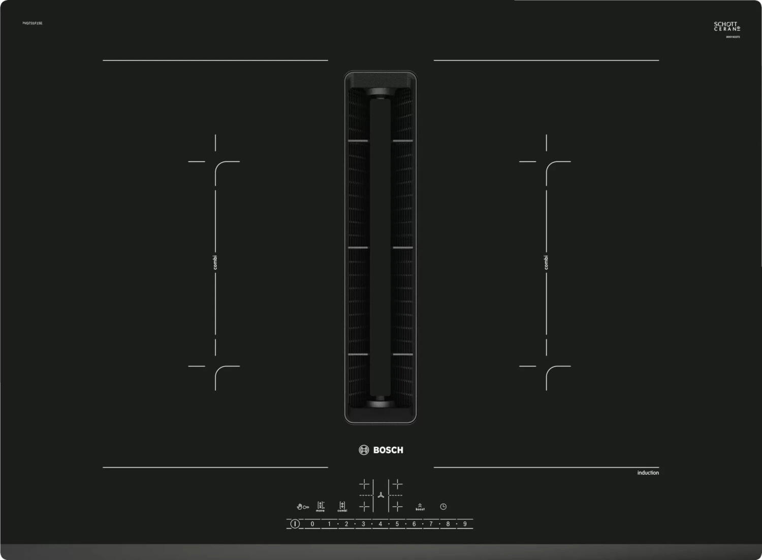 Bosch Serie 6 Induction Hob With Integrated Ventilation System 70 cm