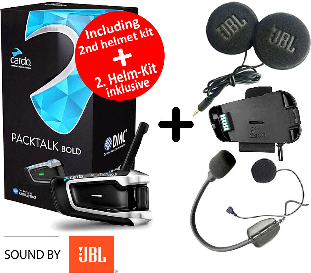 CARDO PackTalk Bold JBL With Second Helmet Audio Kit