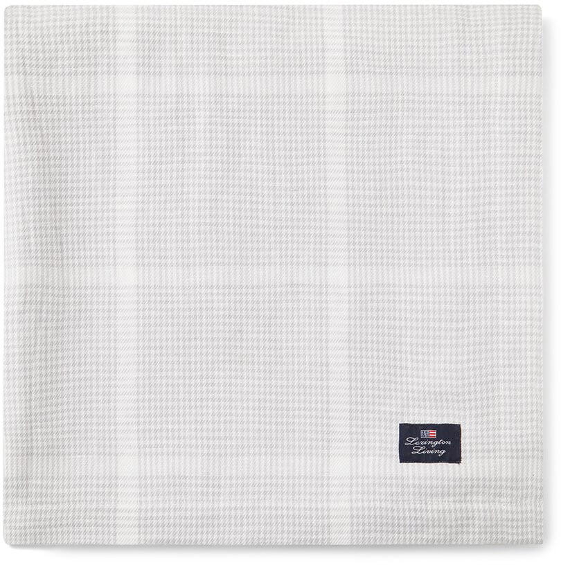 LEXINGTON Pepita Check Cotton Linen tablecloth 150 x 250cm White-light gray