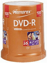 Memorex DVD-R 4,7GB 120min 16x 100pk Spindle