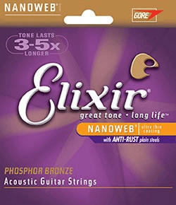 Elixir Strings Phosphor Bronze Nanoweb HD Light