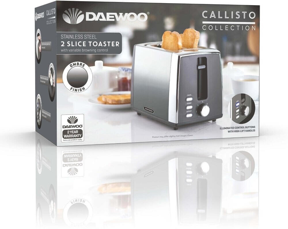 Daewoo SDA1852 Callisto Compact 2 Slice Toaster Black