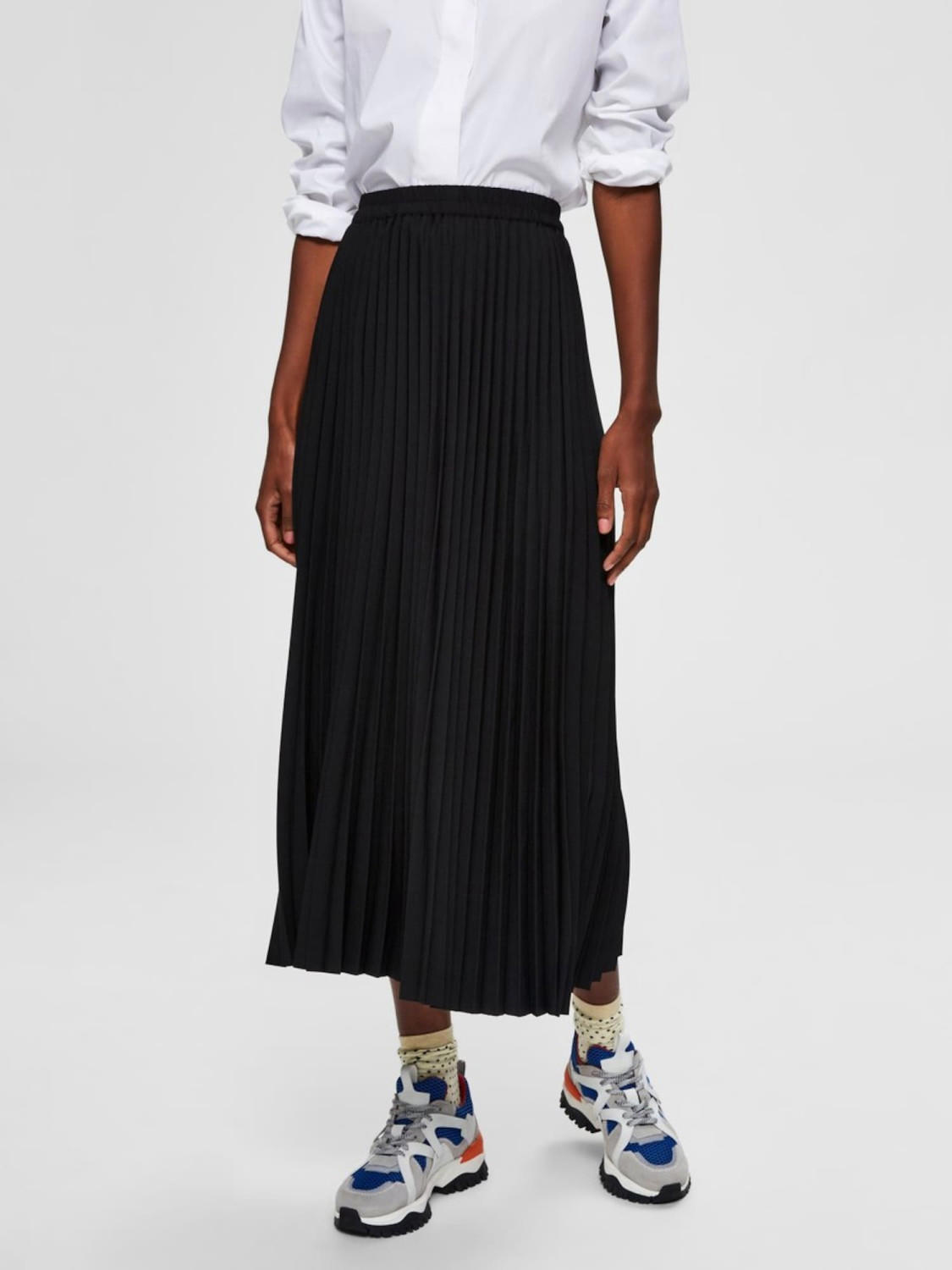 Selected Alexis Pleated Midi Skirt (16073773) black