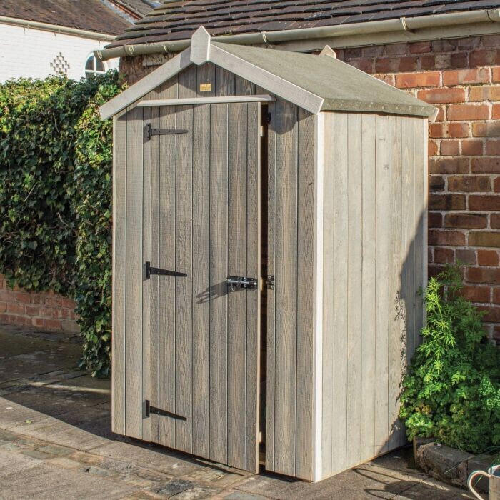 Rowlinson 4 x 3ft Heritage Wooden Shed - Grey