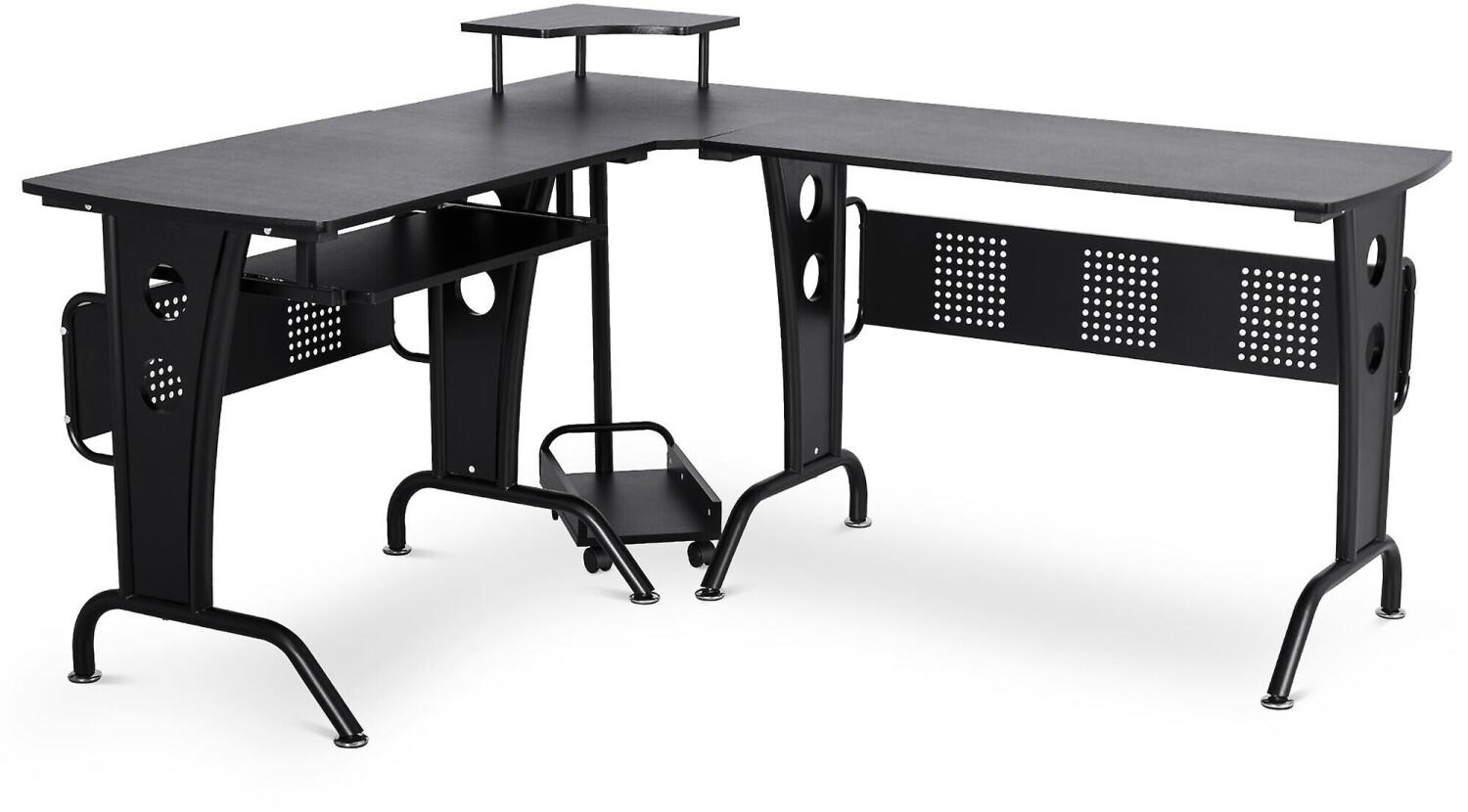 HomCom L-Shaped Corner Desk, Black