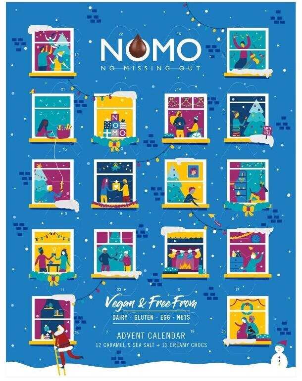 Kinnerton Nomo Vegan Chocolate Advent Calendar Glutenfree & Nutfree 96g