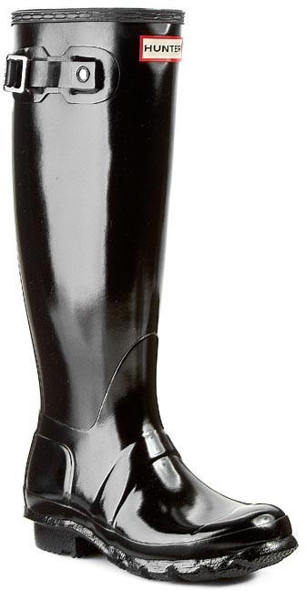 Hunter Womens Original Tall Gloss Wellington Boots black