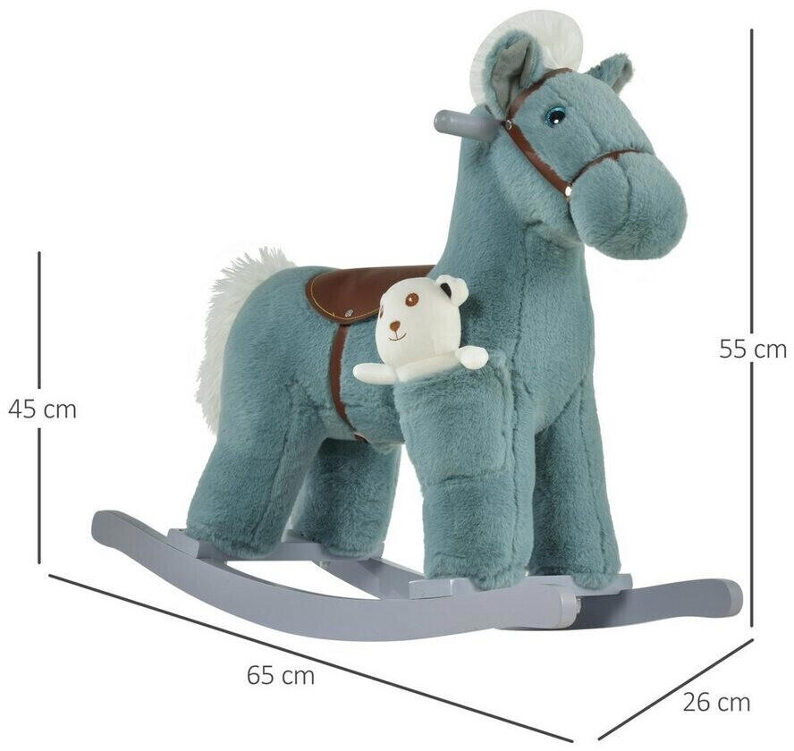 HomCom Rocking Horse with Sound Effects - blue