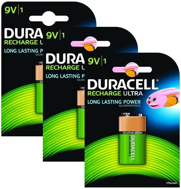 Duracell Rechargeable 9V Battery - Pack of 3