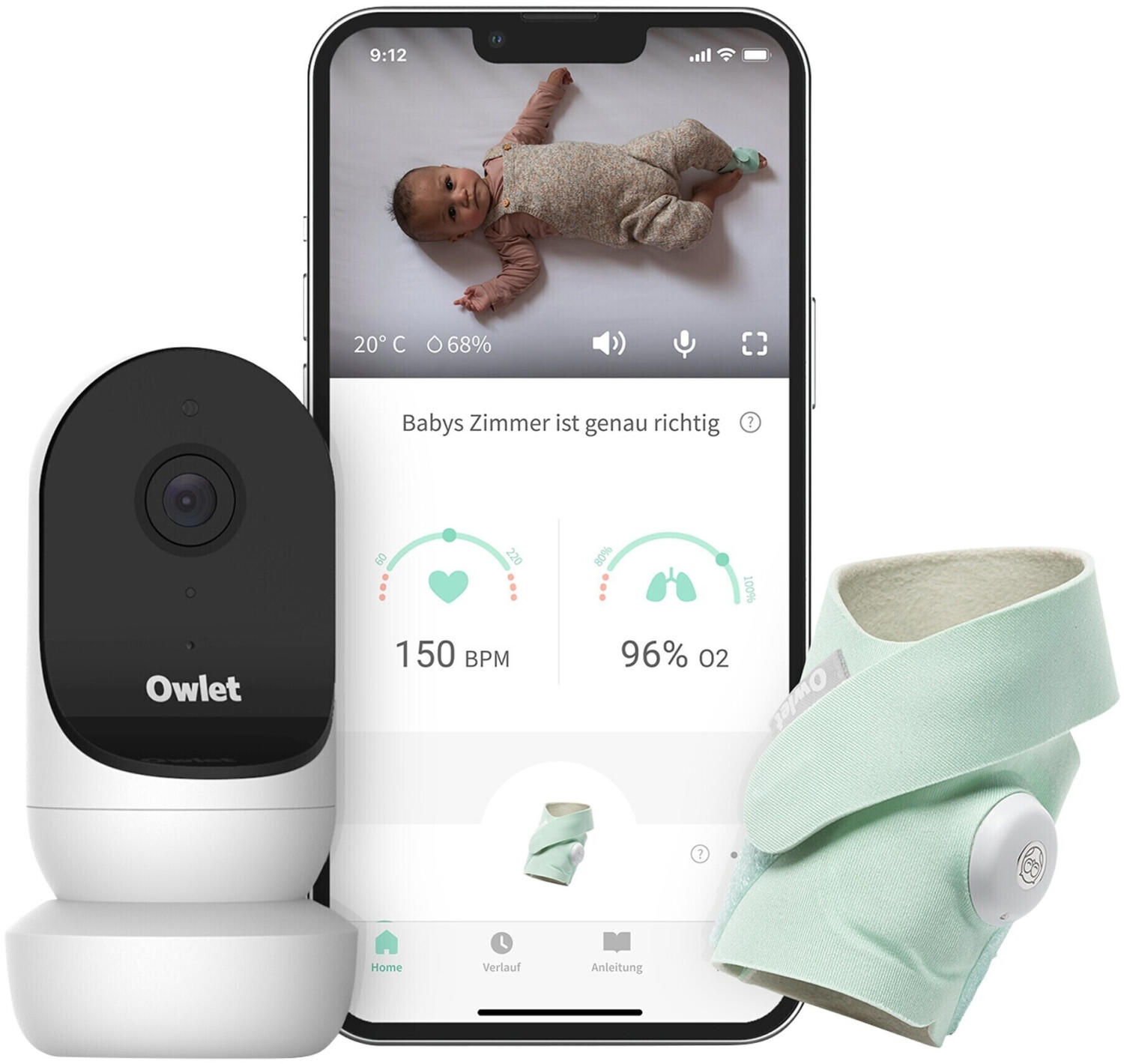 Owlet Duo: Smart Sock 3 and 2nd generation camera - mint