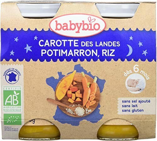 Babybio Evening meals - Carrot, pumpkin, rice (2x200g)