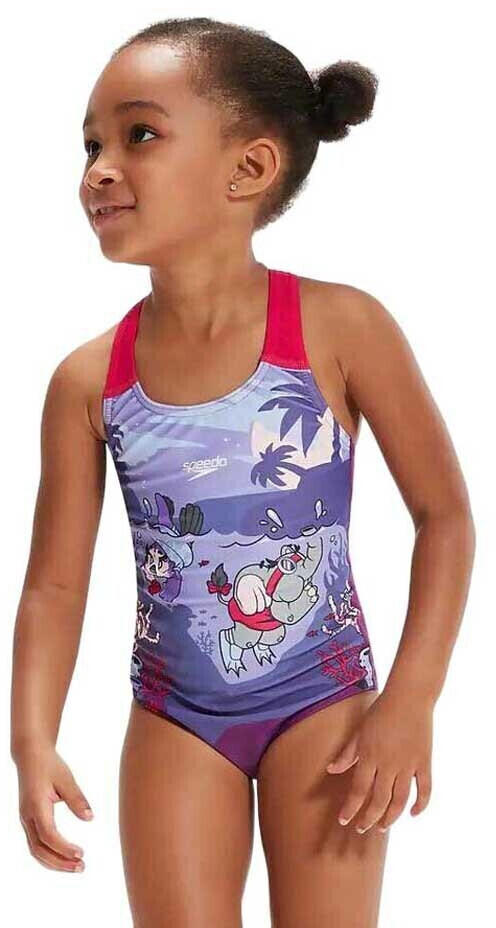 Speedo Learn To Swim Printed Racerback Swimsuit Months girls (800314214805) purple