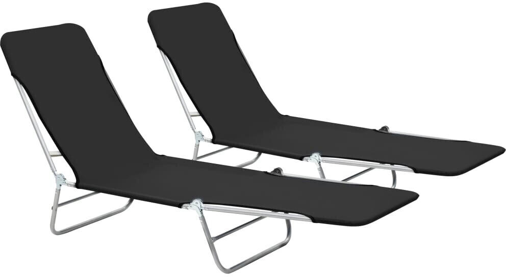 vidaXL Steel Foldable Loungers