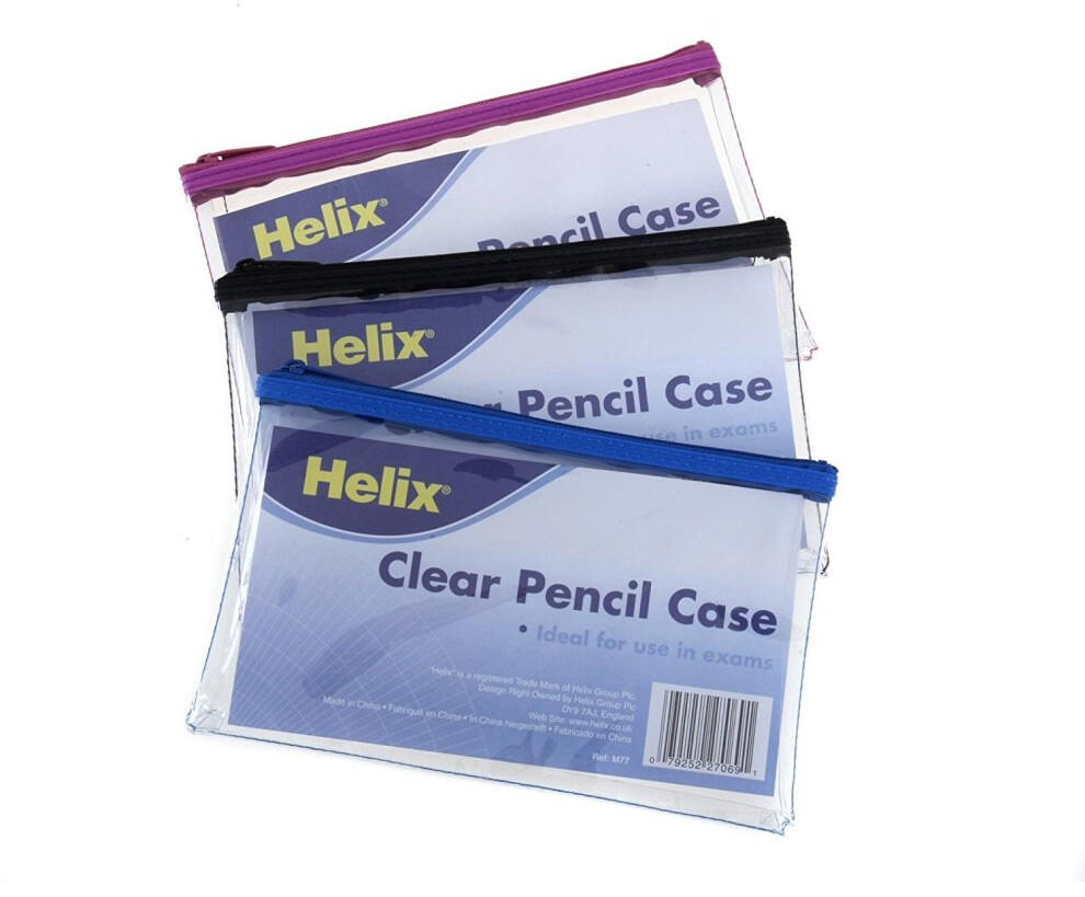 Helix Pencil Case PVC Coloured Zip 200x125mm Ref M77040