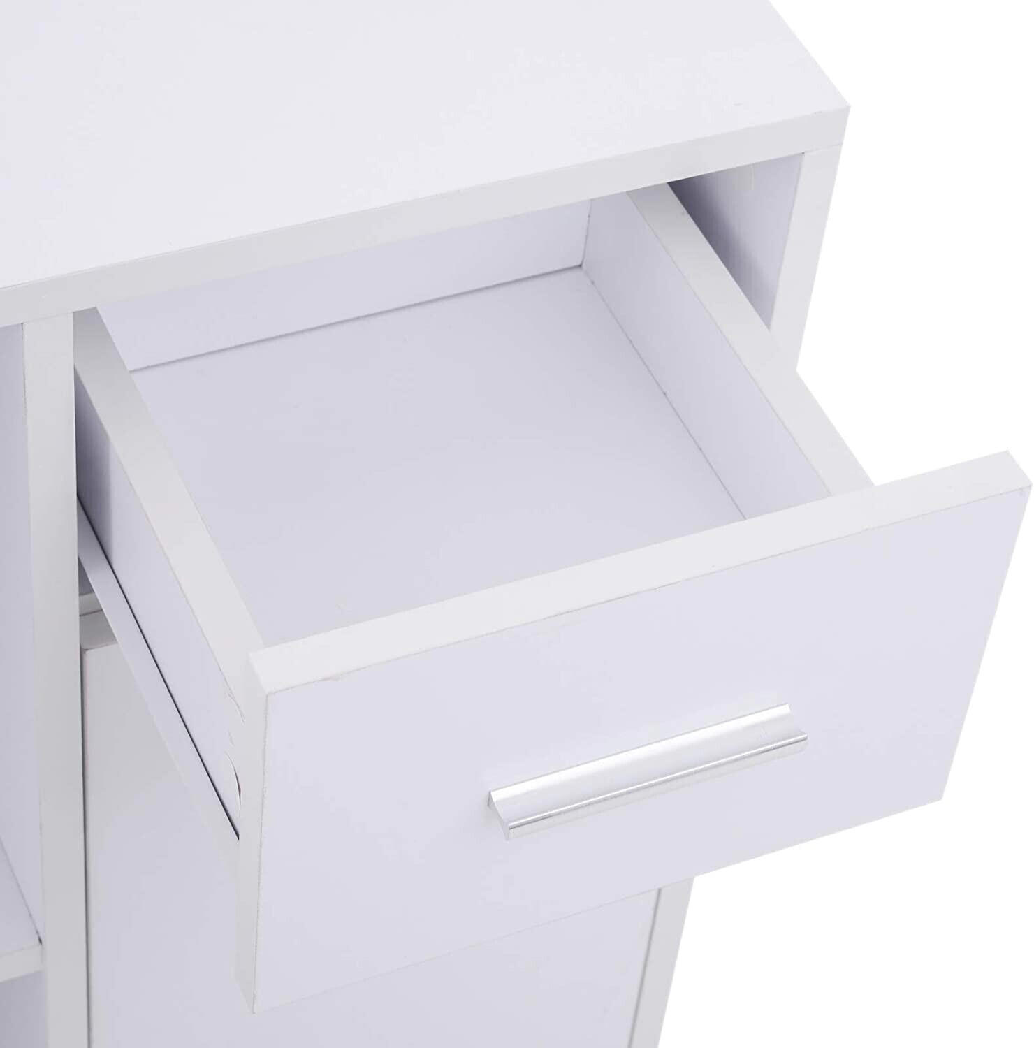 HomCom L-Shaped Rotating Desk, White