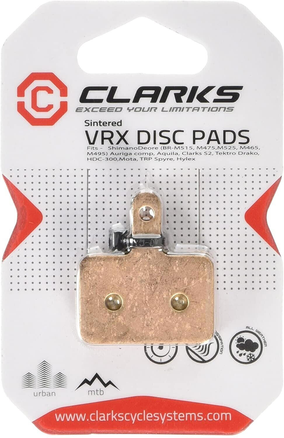 Clarks Sintered Disc Brake Pad BR-M515 Tektro, Black