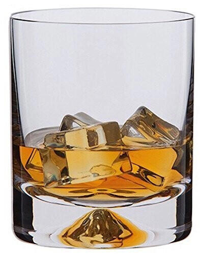 Dartington Dimple Double Old-Style Drinking Glass, Transparent, 2 pieces