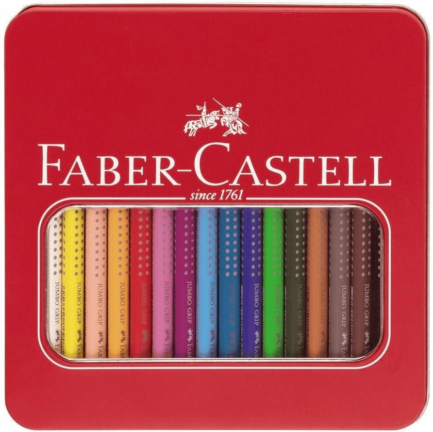 Faber-Castell Colored Pencils Jumbo Grip 16er Metal case