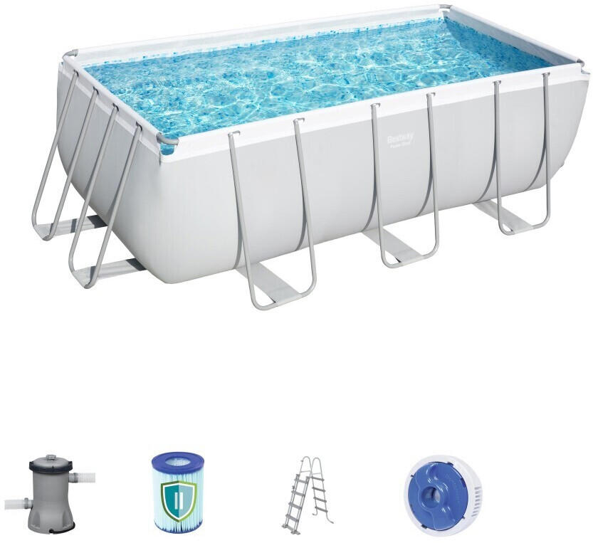 Bestway Power Steel Rectangular Pool - with Filter Pump (13' x 7')