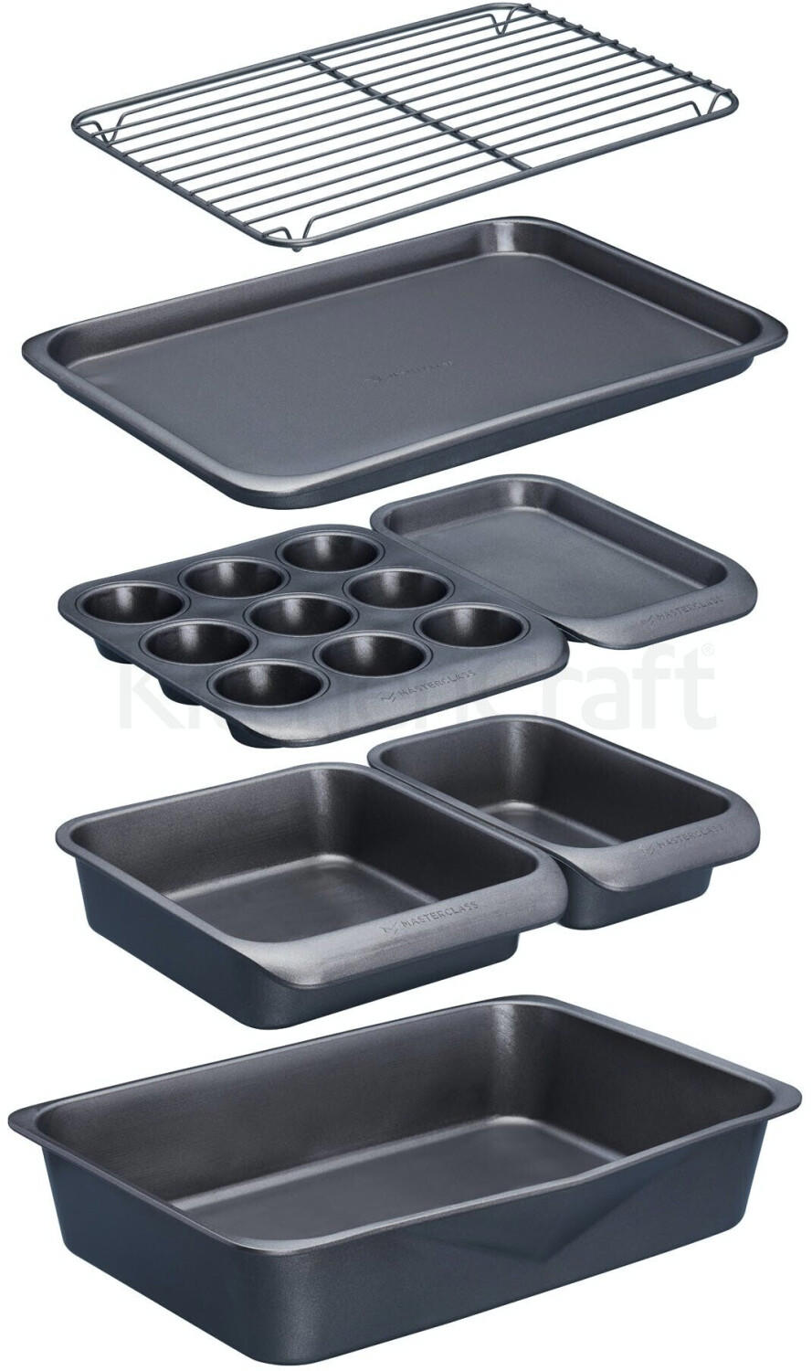 MasterClass Smart Space Seven-Piece Non-Stick Stackable Baking Equipment Set