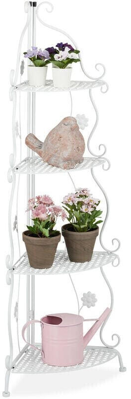 Relaxdays Metal plant shelf White