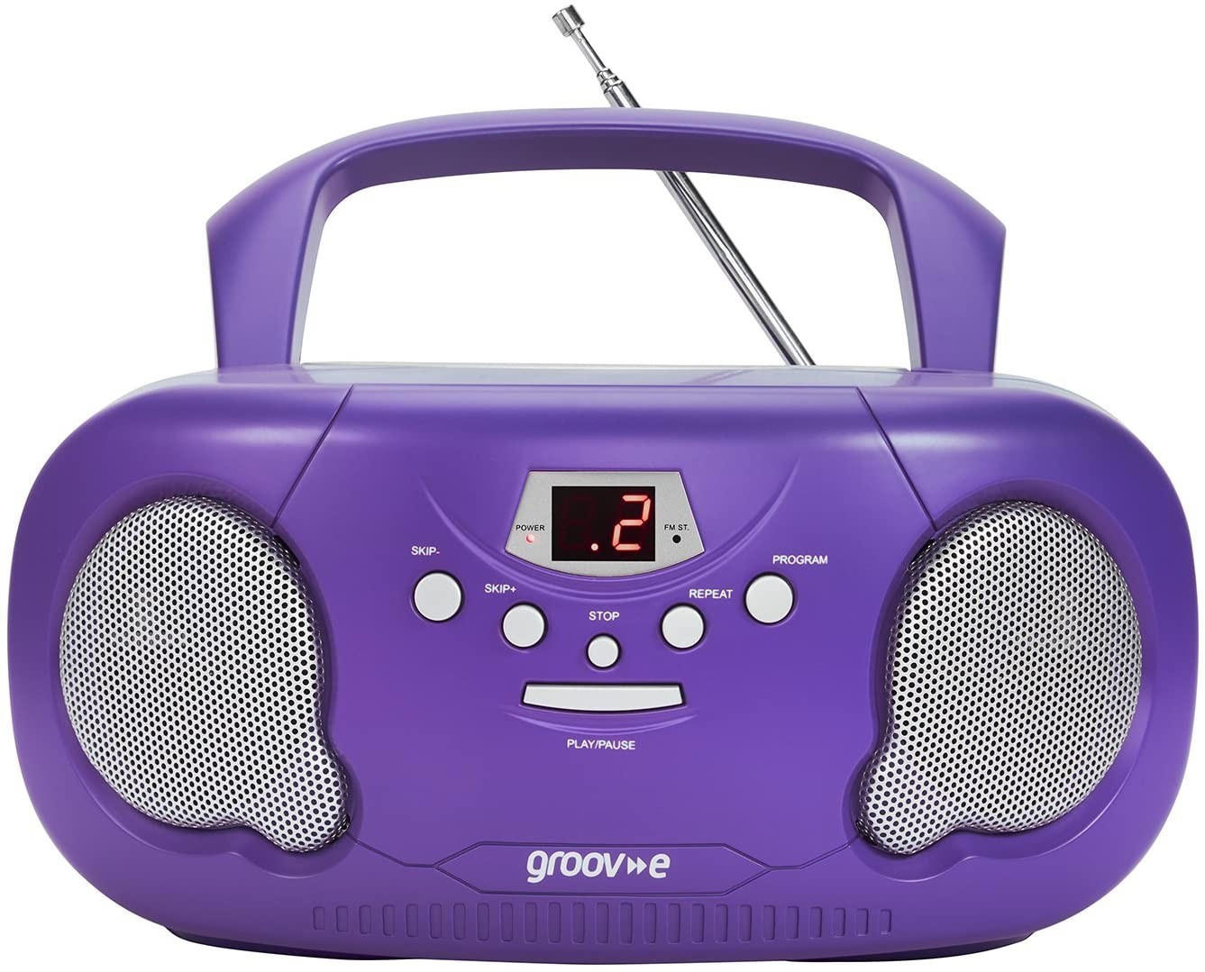 Groov-e Portable CD Player Boombox with AM/FM Radio