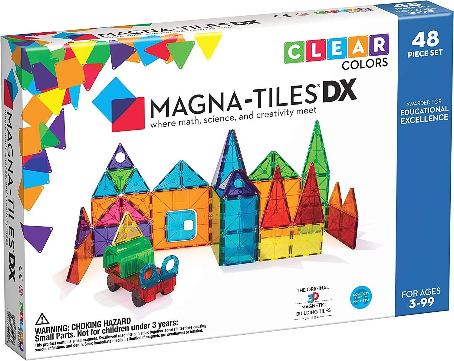 Magna-Tiles DX Clear Colors 48 Pieces