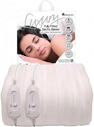 Homefront Luxury Fully Fitted Electric Blanket with a Deep Elasticated Skirt King Size Dual Control