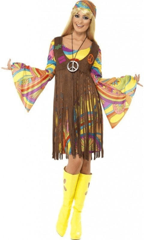 Smiffy's 70s Woodstock Hippie Lady Costume L