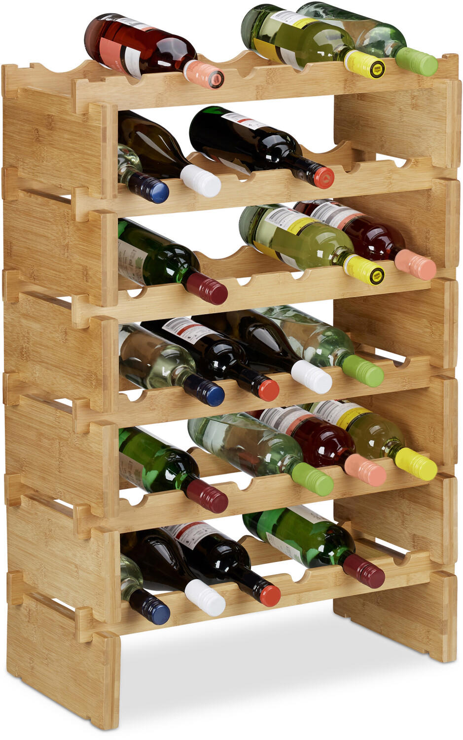 Relaxdays Stackable bamboo wine rack