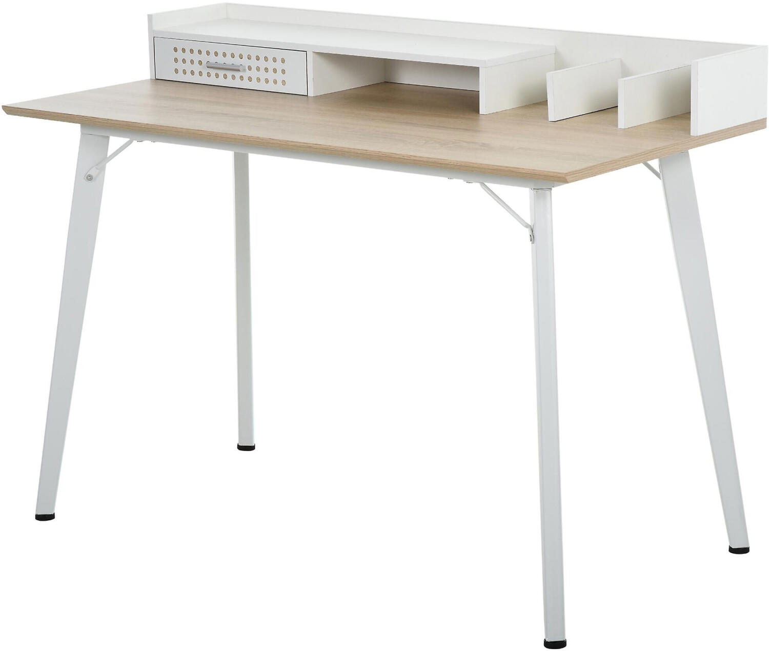 HomCom Modern Desk, Oak/White