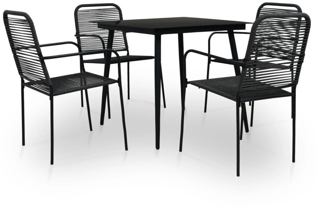 vidaXL Outside Dining Set (5 Pieces) Black