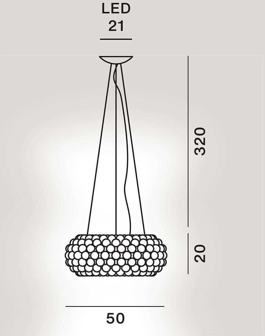 Foscarini Caboche Plus Media LED Sospensione gray dimmable