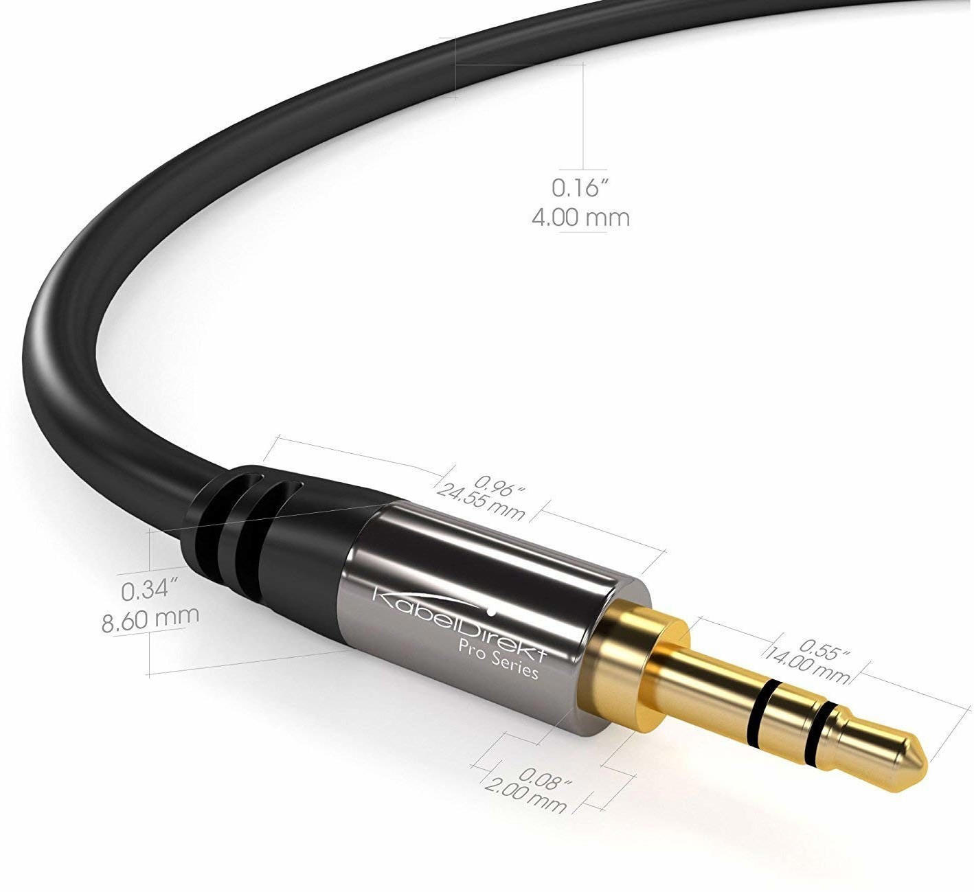 KabelDirekt Aux Cable - Audio Stereo 3.5mm - PRO Series