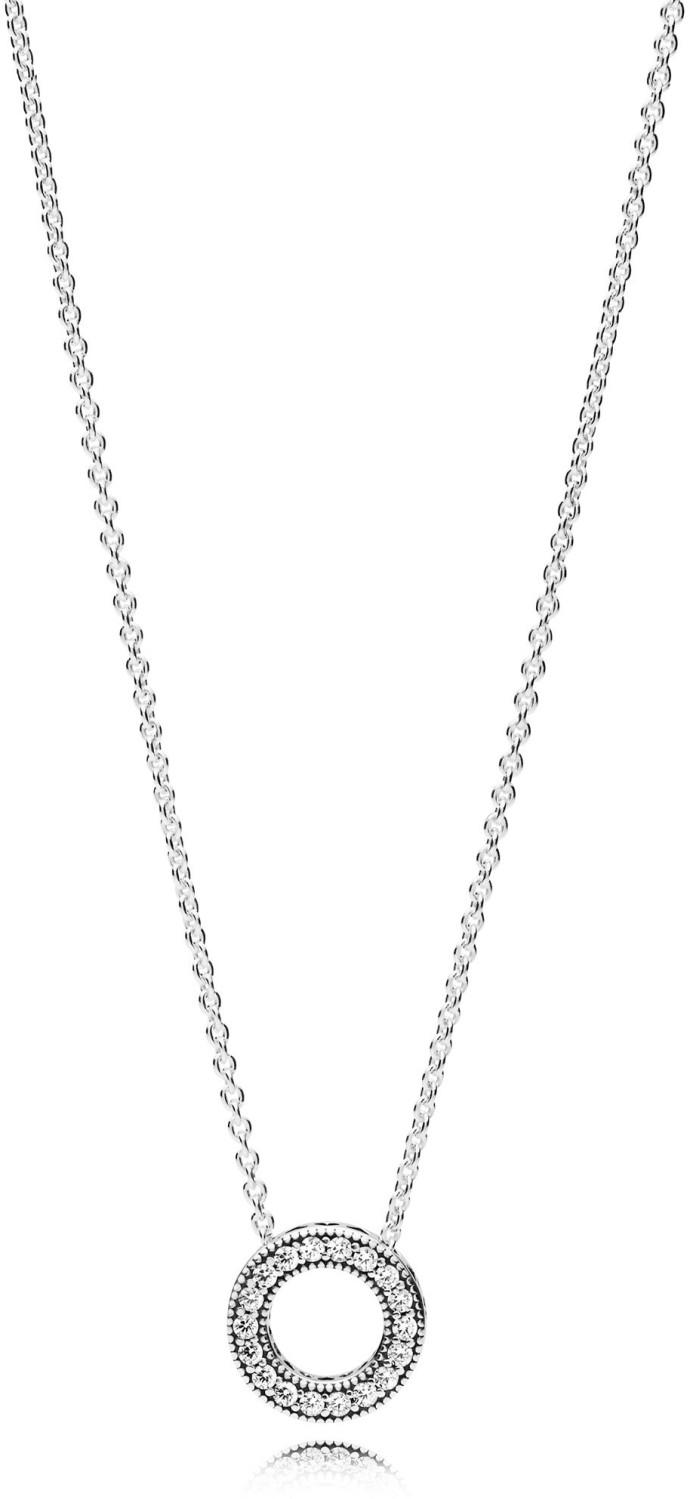 Pandora Logo Pavé Circle Collier Necklace Rose Sterling-silver