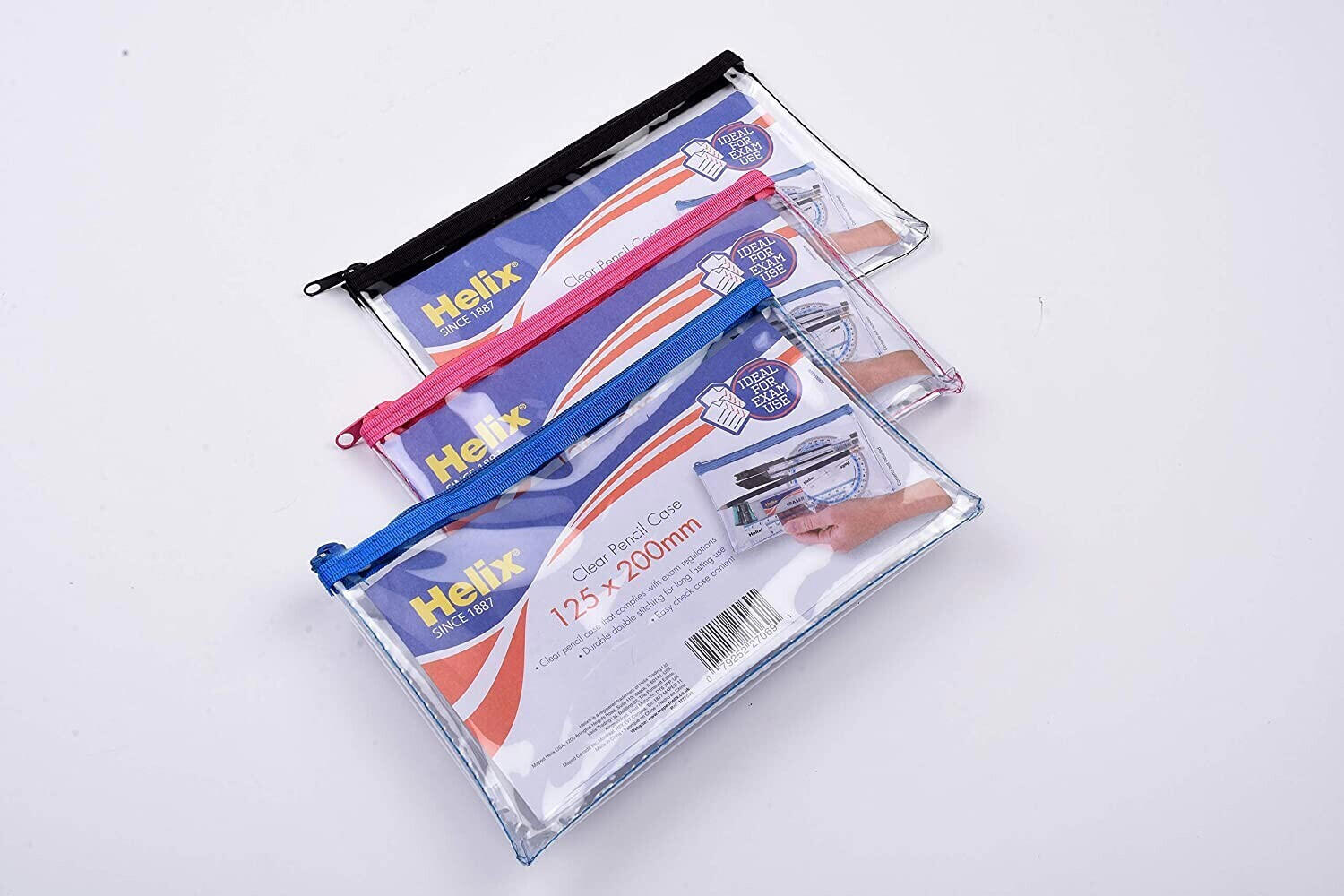 Helix Pencil Case PVC Coloured Zip 200x125mm Ref M77040