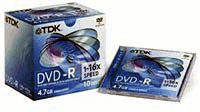 TDK DVD+R 4,7GB 120min 16x 10pk Jewel Case