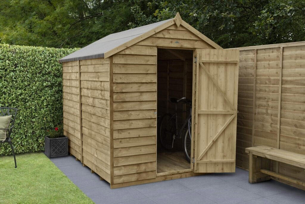 Forest Garden Overlap Pressure Treated 8x6 Windowless Apex Shed