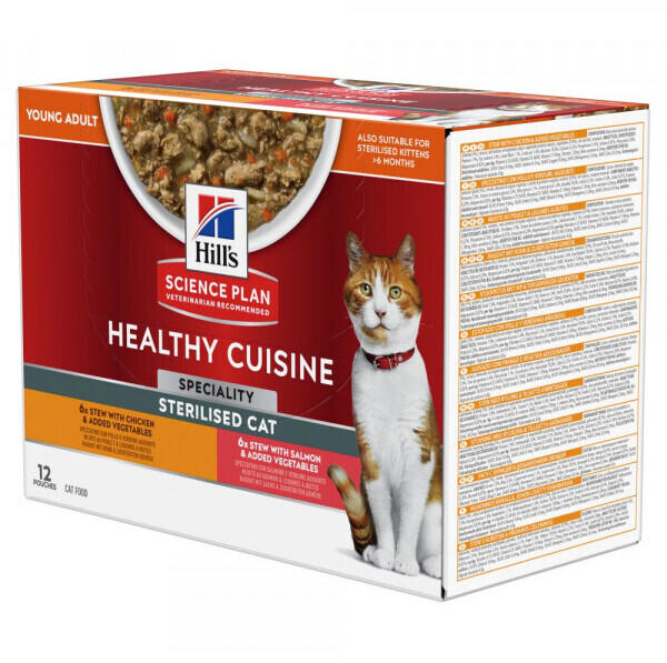 Hill's Science Plan Healthy Cuisine Adult Cat wet food chicken & salmon 12x80g