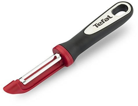 Tefal k2074014 Ingenio peeler soft to skin, curved blade and serrated stainless steel kitchen utensils made of black and red without bisphenol A