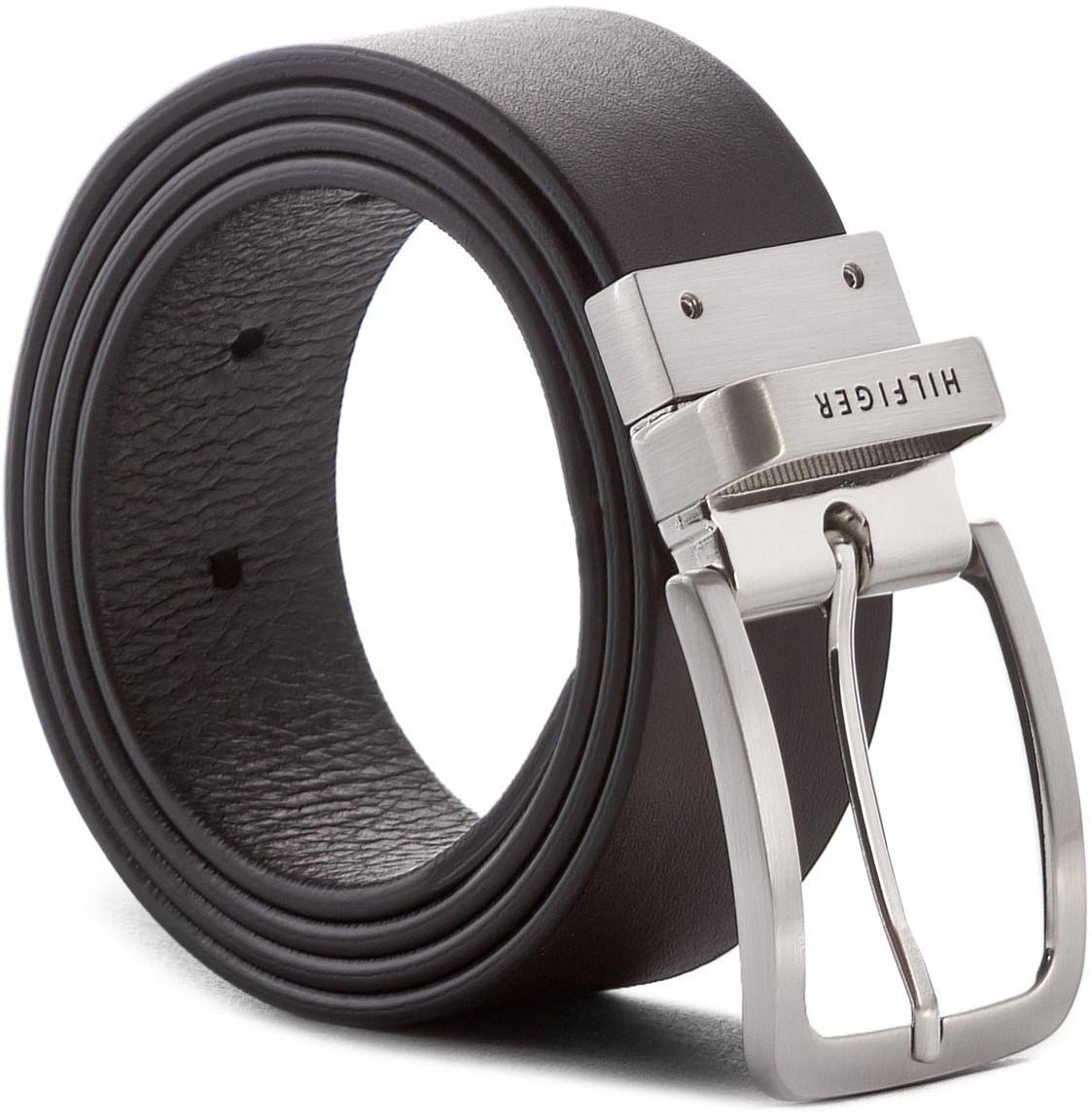 Tommy Hilfiger Reversible Leather Silver-Tone Loop Belt black/brown (AM0AM03111)