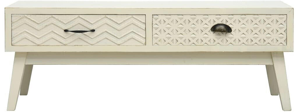 vidaXL Coffee Table 2 Drawers Carving Grey 110x50x40 cm (285751)