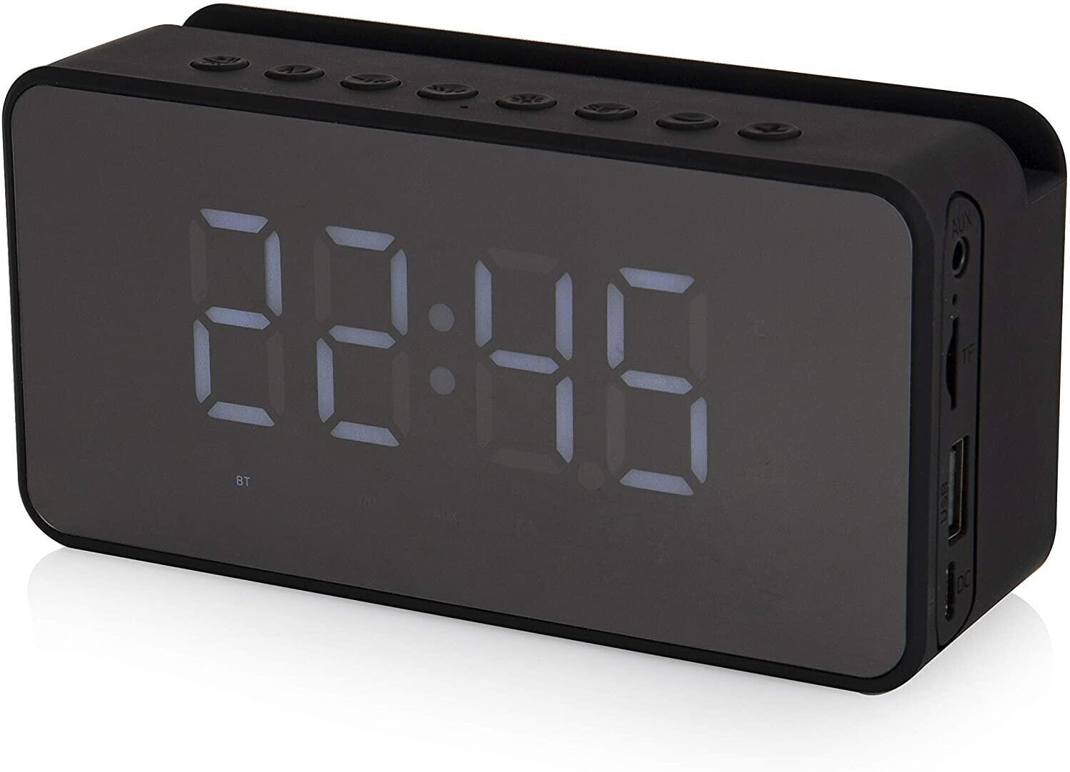 Akai Core Alarm CLock with Bluetooth Speaker Black