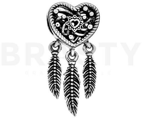 Pandora Openwork Heart & Three Feathers Dreamcatcher Charm