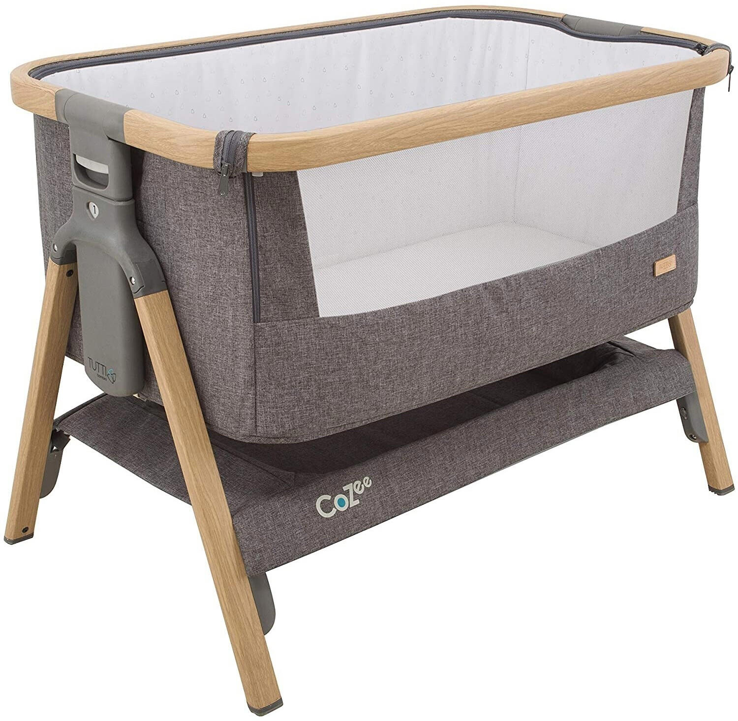 Tutti Bambini Cozee Bedside Crib-Oak