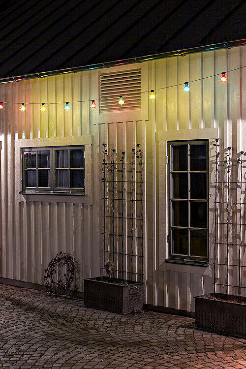 Konstsmide LED beer garden fairy lights warm white basic set 10 m 10 colorful LED bulbs 80 LED warm white